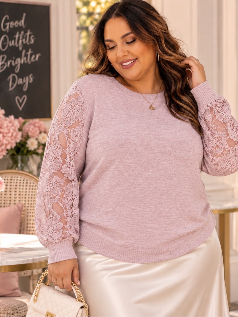 Torrid Super Soft Plush Lace Sleeve Raglan Sweater Purple 2X NWT